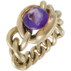 Chanel Amethyst Yellow Gold Ring 10