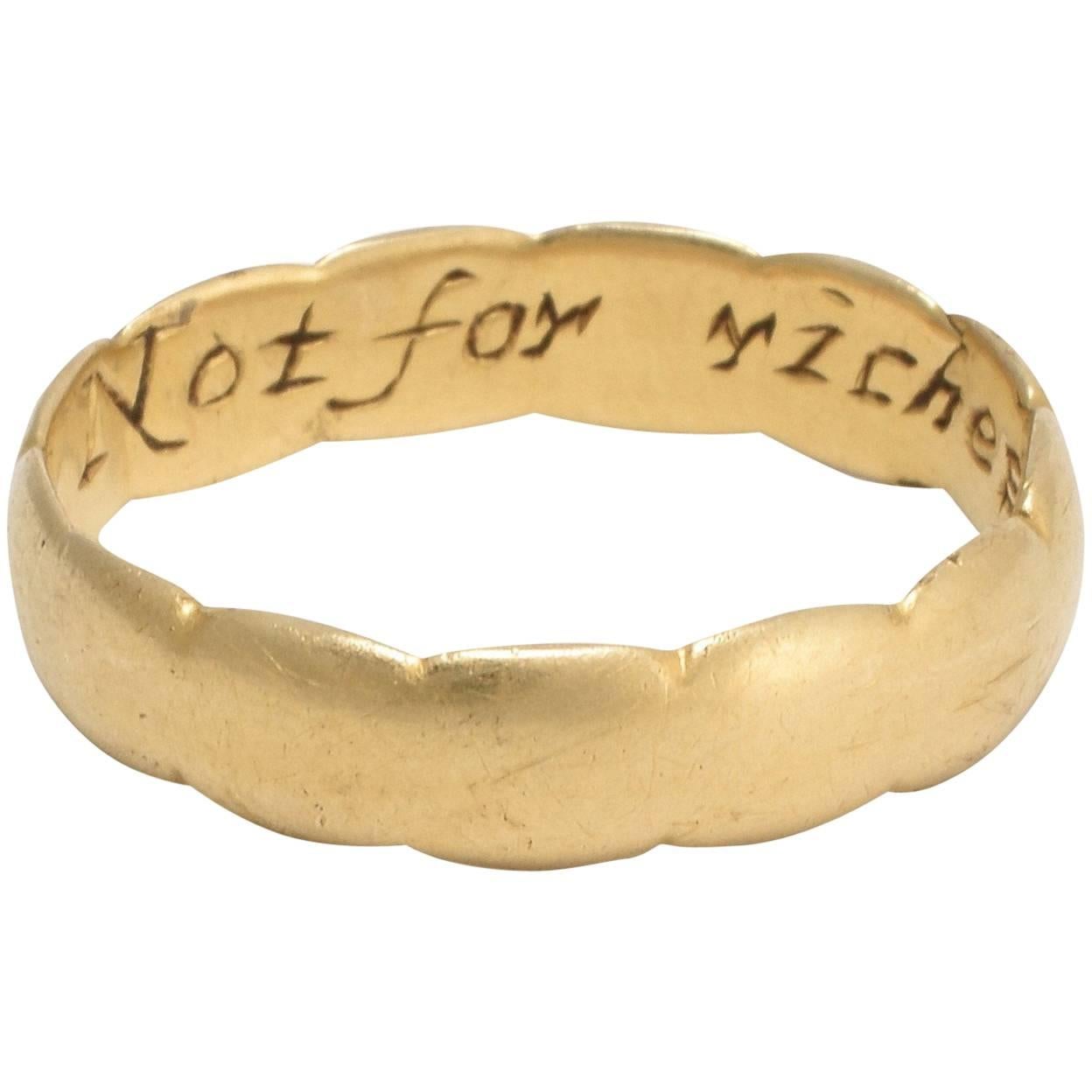 Not for Riches But for Love Poesy Ring For Sale