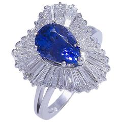 Tanzanite Diamond white gold Ring 9