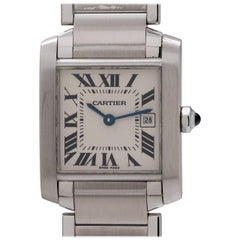 Cartier Stainless Steel Tank Francaise Midsize Quartz Wristwatch, circa 2000