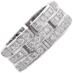 Cartier Diamond White Gold Maillon Panthère Wide Band Ring 1