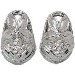 John Hardy 0.37 Carat Diamond Sterling Silver Earrings 