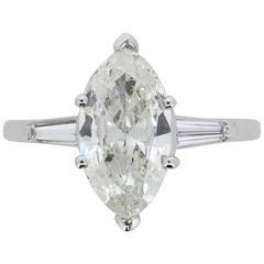 Art Deco EDR Certified 2.01 Carat Marquise Cut Diamond Engagement Ring 6