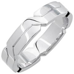 White Gold Art Deco Wedding Band Ring