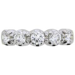 Vintage Five-Stone Round Brilliant Cut Diamond Ring, circa 1980s 9
