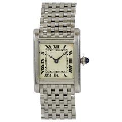 Art Deco Cartier Platinum Tank Normale Manual Wind Wristwatch Cartier Certified