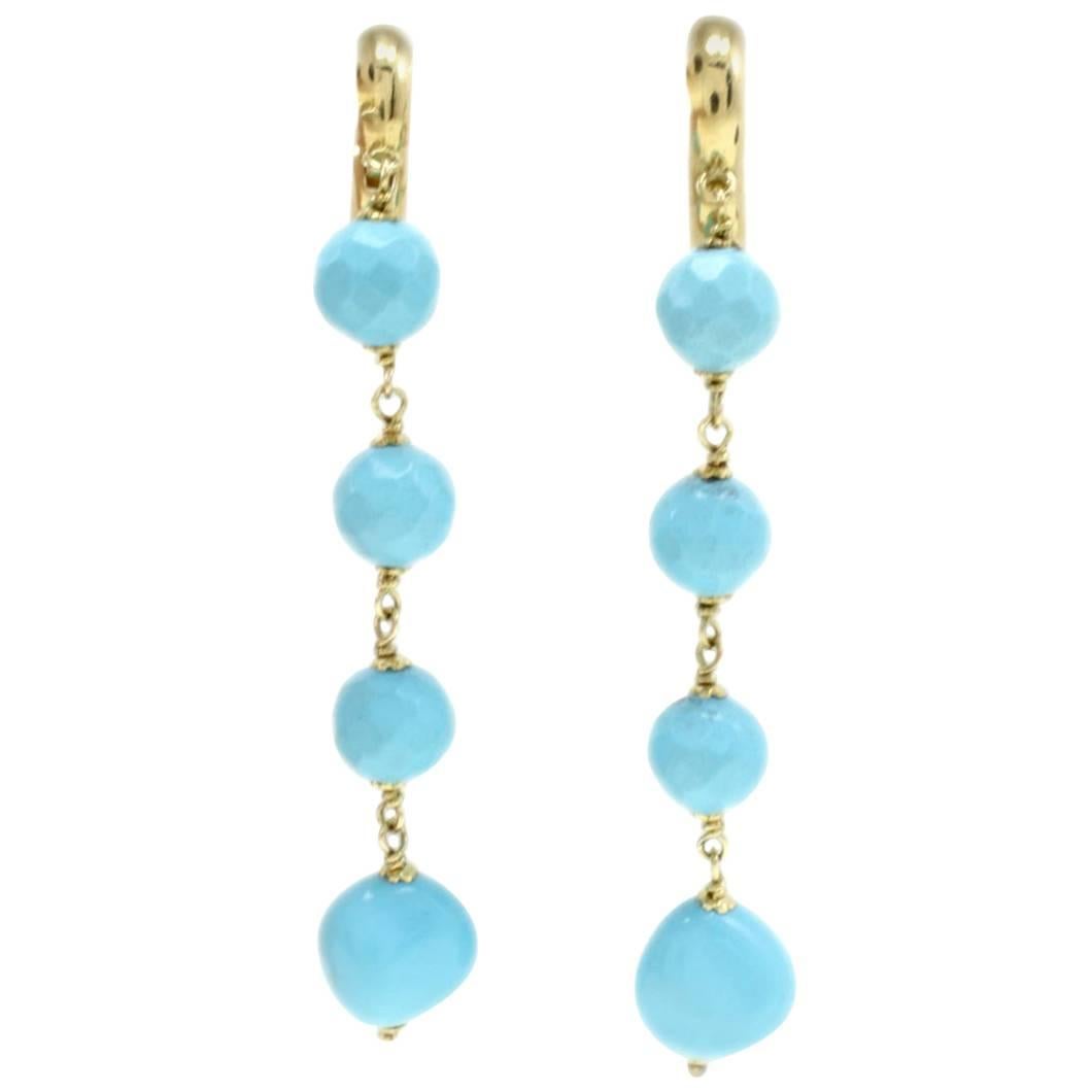 Luise Gold Stone Dangle Earrings