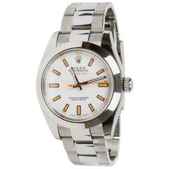 Rolex Stainless Steel White Dial Milgauss Oyster Perpetual Automatic Wristwatch 2