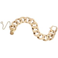 Flat Curb Chain Yellow Gold Bracelet