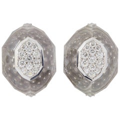 David Webb Rock Crystal Earrings