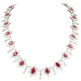Important Burma Ruby and Diamond Necklace