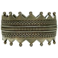 Victorian Gilded Silver Crown Bangle
