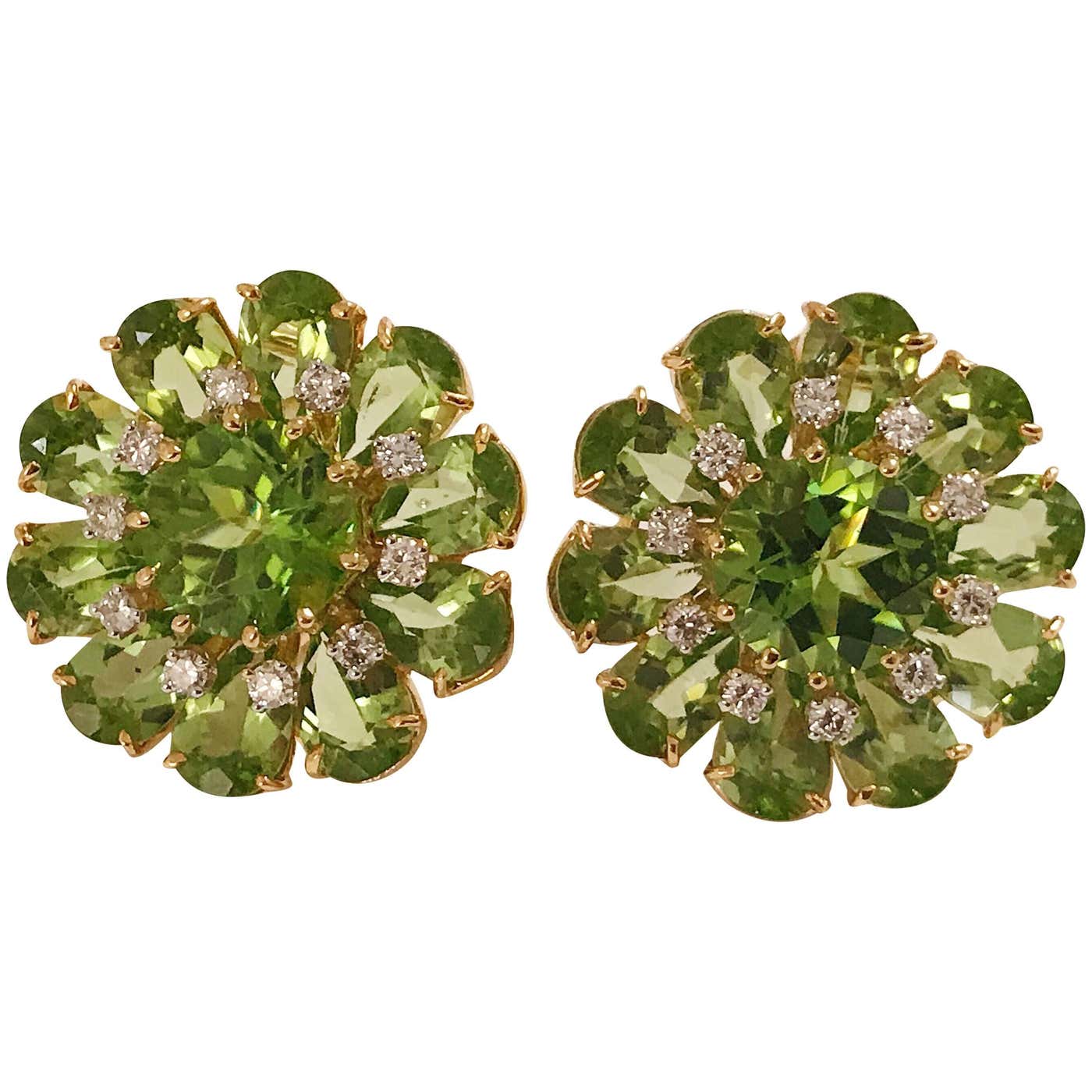 Peridot flower earrings Clearance