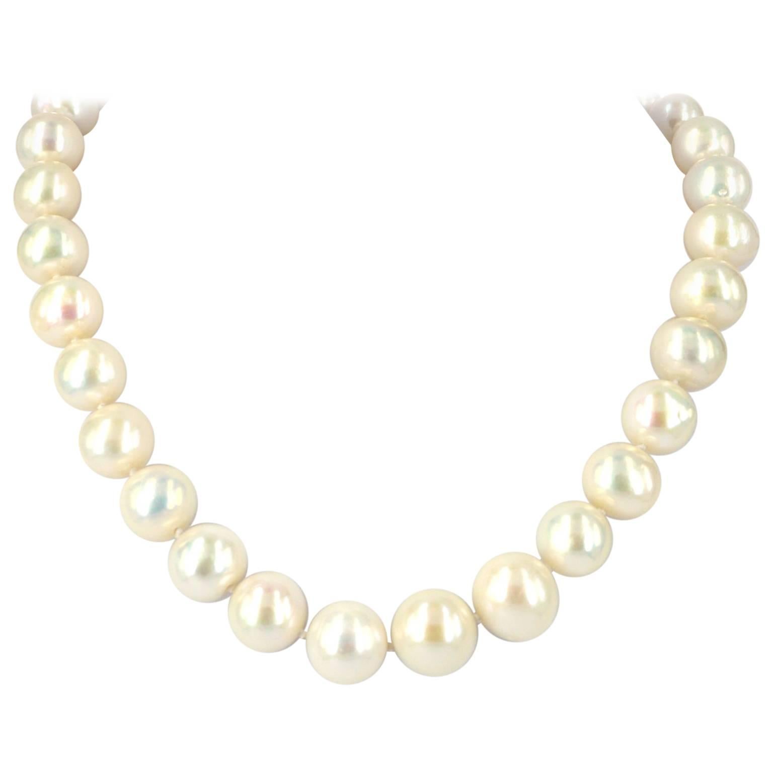 Freshwater Edison Pearl Necklace 14k Gold  For Sale