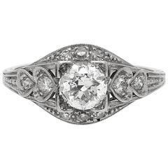 0.67 Carat EGL Certified Old-Cut Diamond Platinum Ring 11