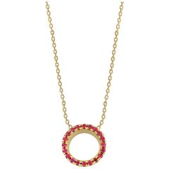 Seraphina Mozambique Ruby Halo Gold Necklace