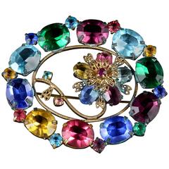 Antique Flower Paste Brooch