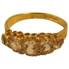 Antique Five-Stone Diamond Gold Ring