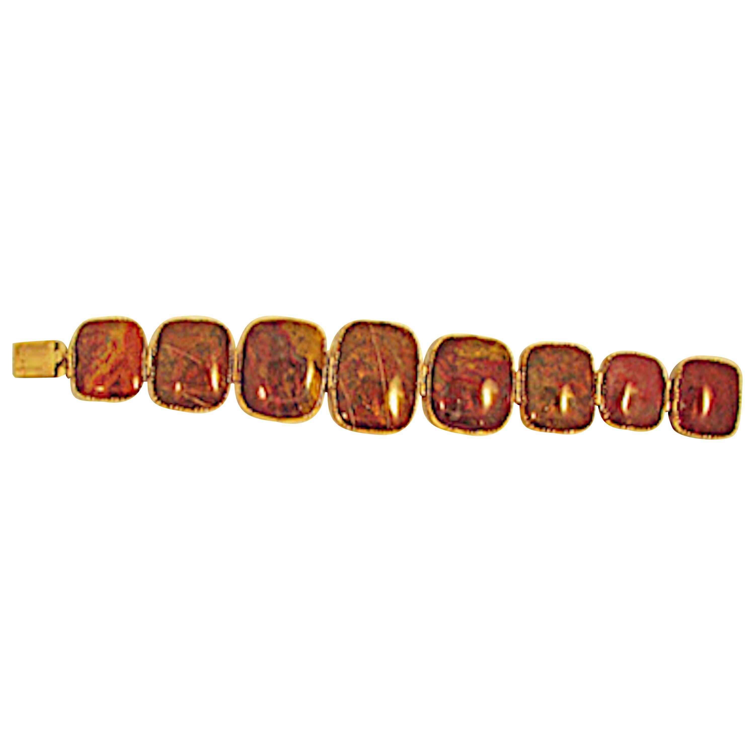 Antique Carnelian and Gold Bracelet