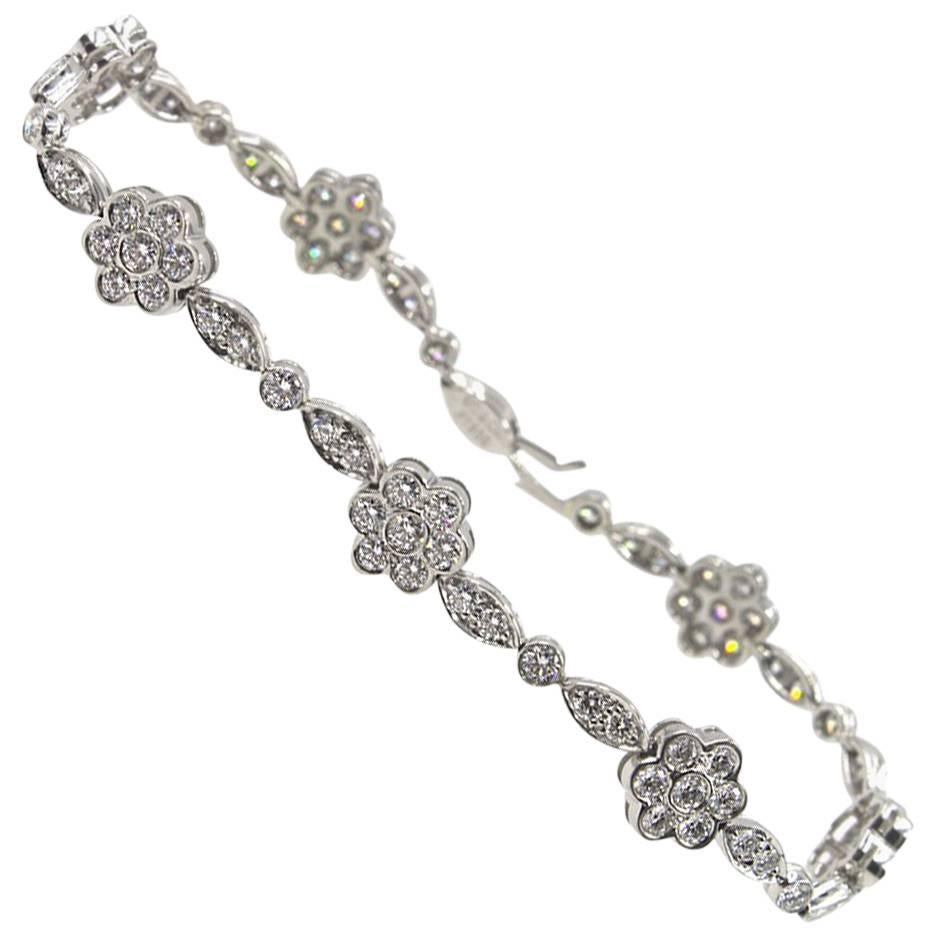 Tiffany & Co. Diamond Platinum Floral Bracelet