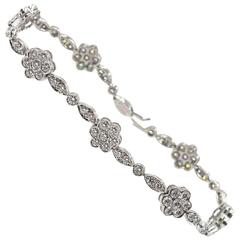 Tiffany & Co. Diamond Platinum Floral Bracelet 9