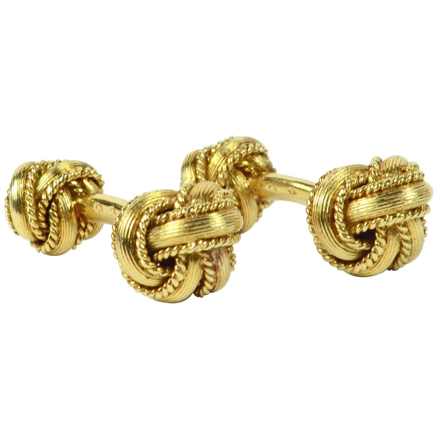 Hermes by Georges L'Enfant Gold Knot Cufflinks