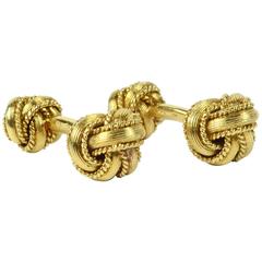 Retro Hermes by Georges L'Enfant Gold Knot Cufflinks