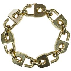 Vintage Gold Interlocking Padlocks Bracelet, circa 1970