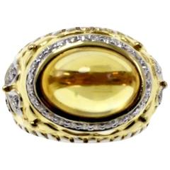 Luise Topaz Diamond Gold Cocktail Ring 9