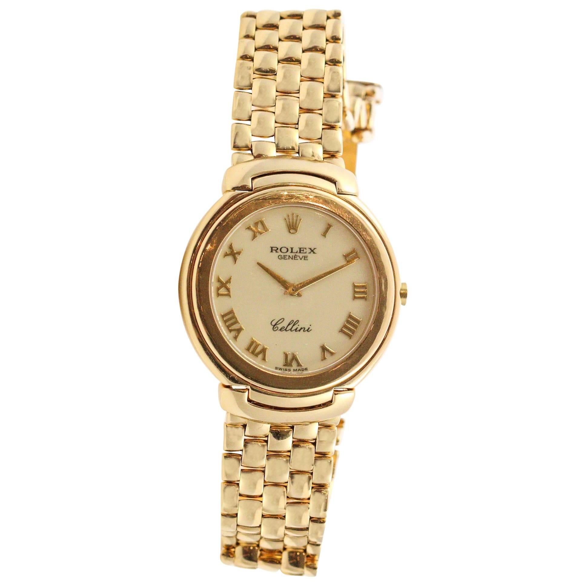 Rolex Yellow Gold Cellini Quartz Wristwatch, 1990