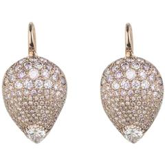 Rose Gold Diamond Drop Earrings 3.56 Carat