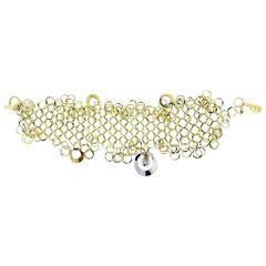 Vintage Distinctive Orlando Orlandini Yellow Gold Fluid Link Bracelet