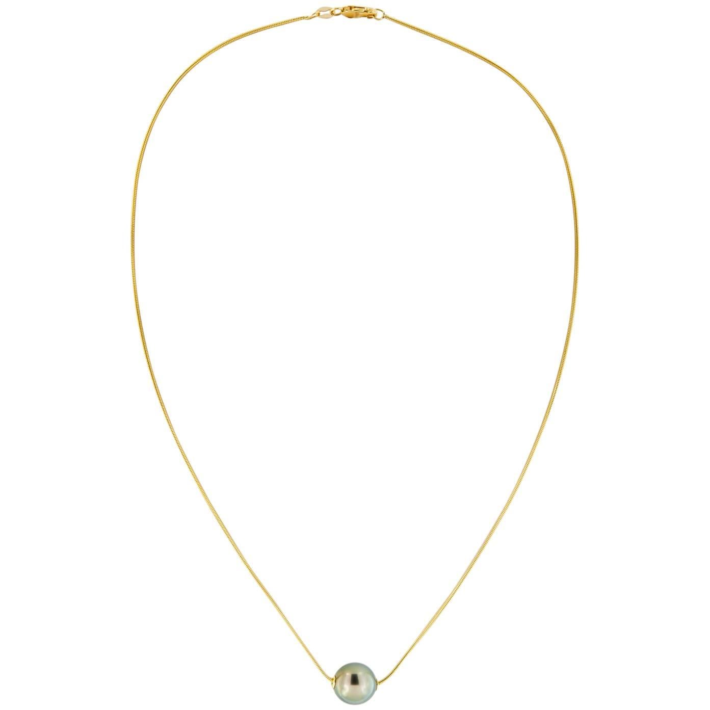 Tahitian Pearl Gold Chain Necklace