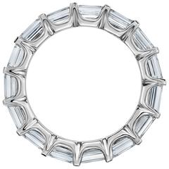 3.50 Carat Emerald Cut Diamond Eternity Band Ring 11