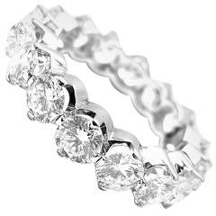 Vintage 4 Carat Diamond White Gold Eternity Band Ring