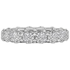 4.06 Carat Round Brilliant Diamond Platinum Eternity Band Ring 10