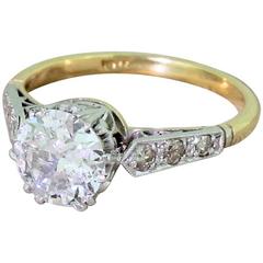 Vintage Mid-Century 1.22 Carat Old Cut Diamond Engagement Ring