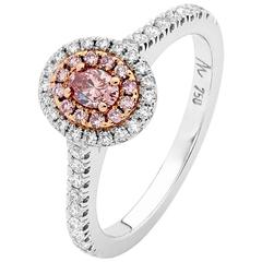 Oval Argyle Pink and White Diamonds white and rose gold Engagement Ring 12