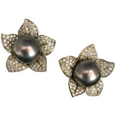 Gumuchian Pistachio Pearl and Diamond Gold Earrings