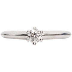 1990s Tiffany & Co. Diamond Platinum Solitaire Ring