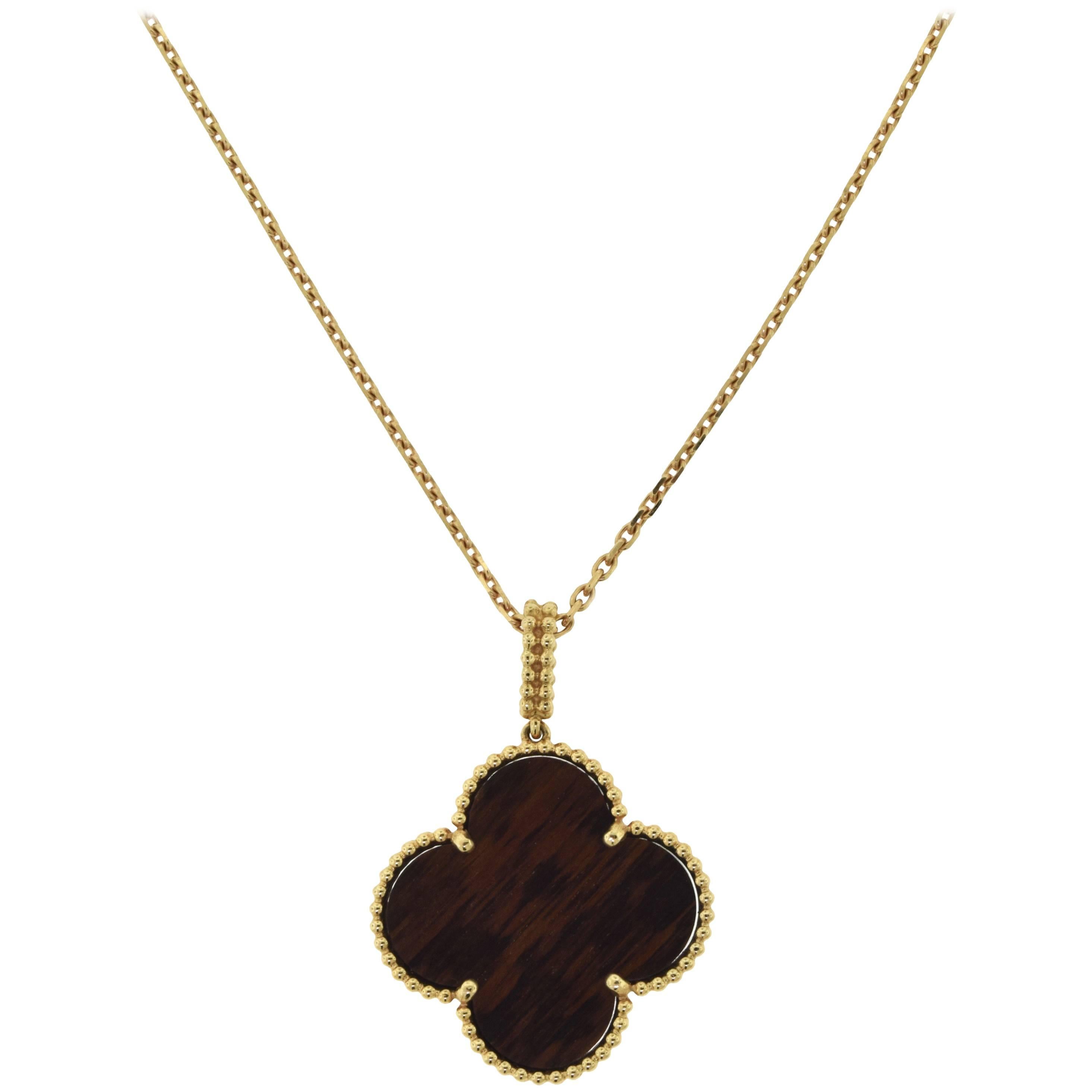 Van Cleef & Arpels Magic Alhambra Bois d'Amourette Long Single Pendant Necklace