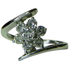 1 Carat Diamonds White Gold Cluster Ring 9