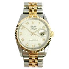 Rolex Yellow Gold Stainless Steel Datejust Automatic Wristwatch Ref 16233