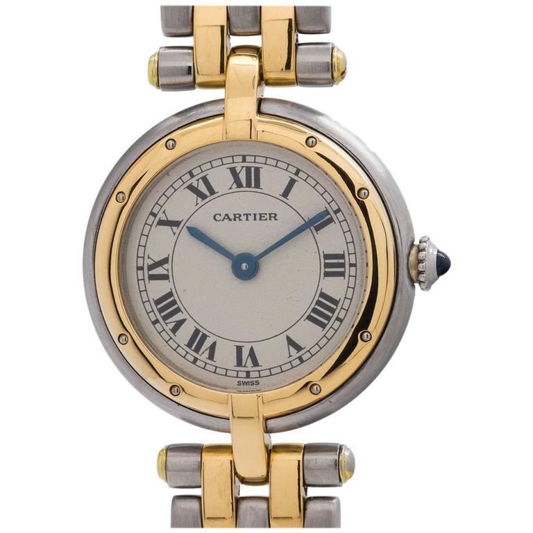 Cartier Ladies Yellow Gold Stainless Steel Vendome Panther Quartz ...