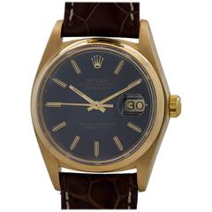 Rolex Yellow Gold Datejust Blue Dial Self Winding Wristwatch, circa 1978 9
