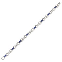 Oscar Heyman Diamond Sapphire Platinum Bracelet