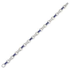 Oscar Heyman Diamond Sapphire Platinum Bracelet 8