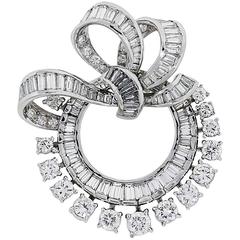 4.75 Carats Diamonds Platinum Pin Brooch 6