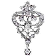0.50 Carats Diamond White Gold Pin and Pendant 10