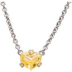 1990s Judith Ripka Topaz Diamond Yellow Gold Necklace 6